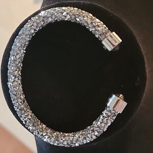Swarovski Crystaldust Cuff Bracelet, Silver Crystals, Some Stretch- NWOT